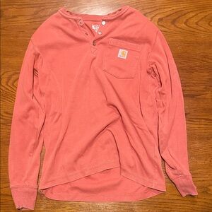 Carhartt red Long Sleeve Henley Shirt